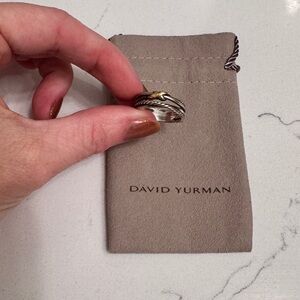 X Crossover Ring in Silver with 18K Gold, 6mm - Size 6